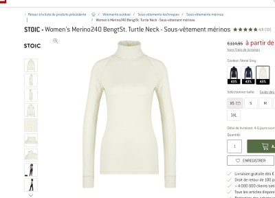 Imagen 1 de Marie sobre Stoic - Women's Merino240 BengtSt. Turtle Neck - Ropa interior merino